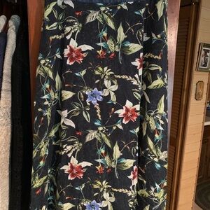 Scully Black Floral Midi Skirt